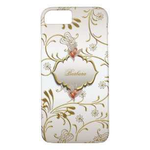 Elegant Damask Caramel Cream Beige Gold Amber Case-Mate iPhone Hülle