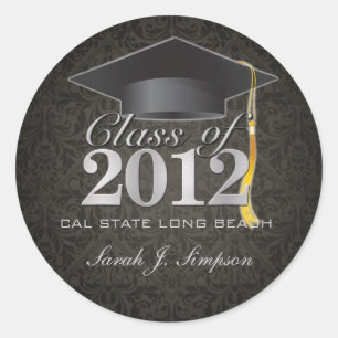 Elegant Damask Class of 2012 Stickers