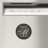 Elegant Damask Diamond Monogram Save the Date Magnet (In Situ (Geschirrspüler))