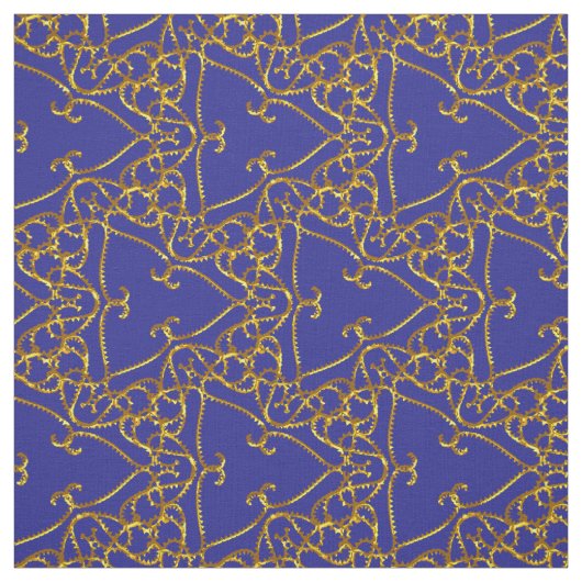 Elegant Damask Fabric Navy Blue Stoff (Muster)