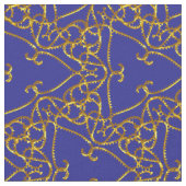 Elegant Damask Fabric Navy Blue Stoff (Nahaufnahme)