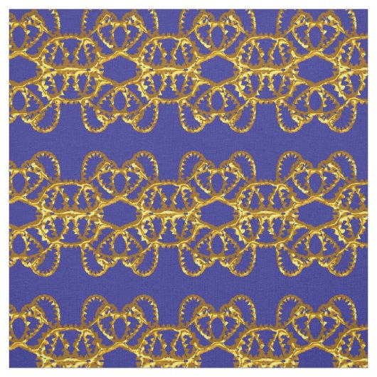 Elegant Damask Fabric Navy Blue Stoff (Muster)