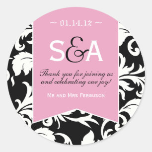 Elegant Damask Favor Stickers