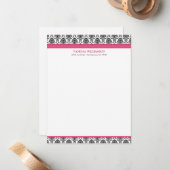 Elegant Damask Flat Mitteilungskarten (Oscars) (Vorderseite/Rückseite Beispiel)