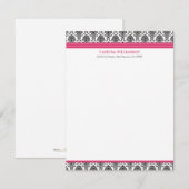 Elegant Damask Flat Mitteilungskarten (Oscars) (Vorne/Hinten)