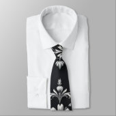 Elegant Damask Floral Neck Tie Krawatte (Gebunden)