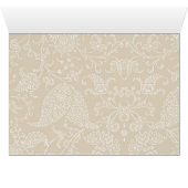 Elegant Damask Garden Blume Beige Danke Karte (Innenansicht Horizontal (Unten))