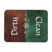 Elegant Damask Geschirrspüler Magnet (Horizontal)