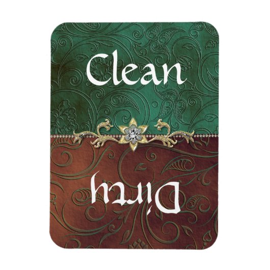 Elegant Damask Geschirrspüler Magnet (Vertikal)