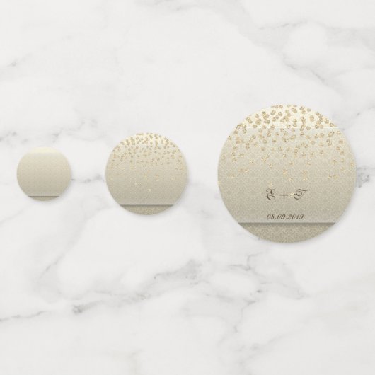 Elegant Damask ,Gold Diamonds,Liebe-Name Konfetti (Vorderseiten)