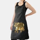 Elegant Damask Gold Paisley Elephant Schürze (InSitu)