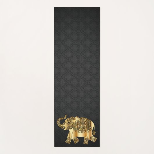 Elegant Damask Gold Paisley Elephant Yogamatte (Vorderseite)