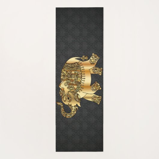 Elegant Damask Gold Paisley Elephant Yogamatte (Rückseite)