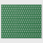 Elegant Damask Green Pattern Christmas Holiday Geschenkpapier (Flach)