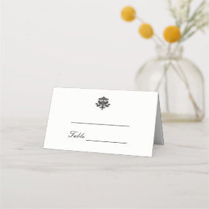 Elegant Damask Hochzeitgefaltete Platzkarten