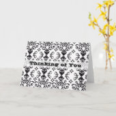 Elegant Damask Karte (Gelbe Blume)