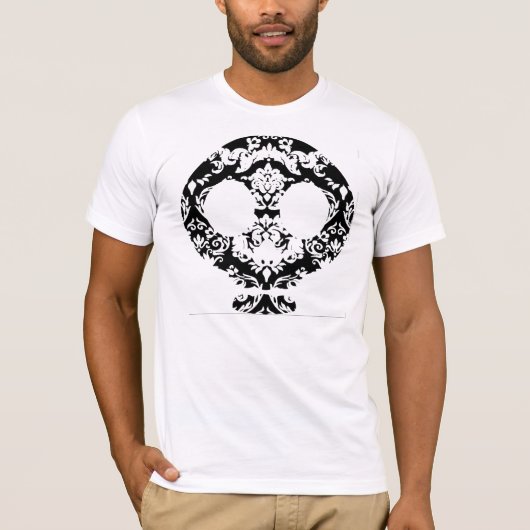 Elegant Damask Lace Goth Skull Shirt (Vorderseite)