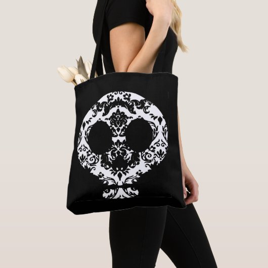 Elegant Damask Lace Goth Skull Tasche (Von Nahem)