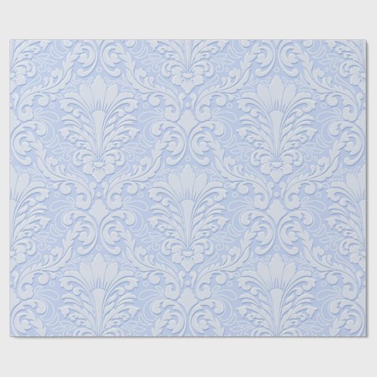 Elegant Damask light blue Geschenkpapier (Flach)