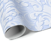 Elegant Damask light blue Geschenkpapier (Rolleneckpunkt)