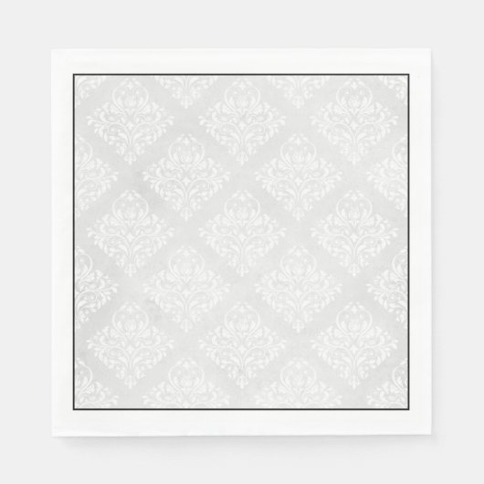 Elegant Damask Minimalistisch Wedding Serviette (Vorderseite)