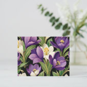 Elegant Damask mit Crocus Blume Postkarte (Stehend Vorderseite)