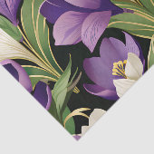 Elegant Damask mit Crocus Blume Seidenpapier (Ausschnitt)