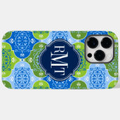 Elegant Damask Monogram Case-Mate iPhone Hülle (Rückseite (Horizontal))