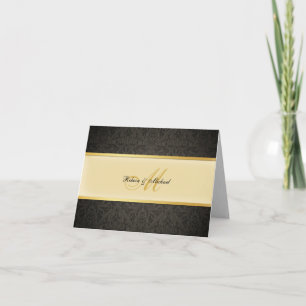 Elegant Damask Monogram Wedding Danke Card