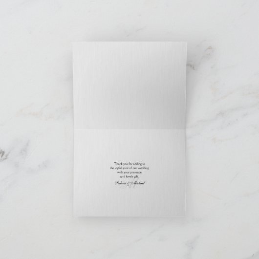 Elegant Damask Monogram Wedding Danke Card (Innenseite)