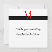 Elegant Damask Monogram Wedding Invitation Red Einladung (Rückseite)