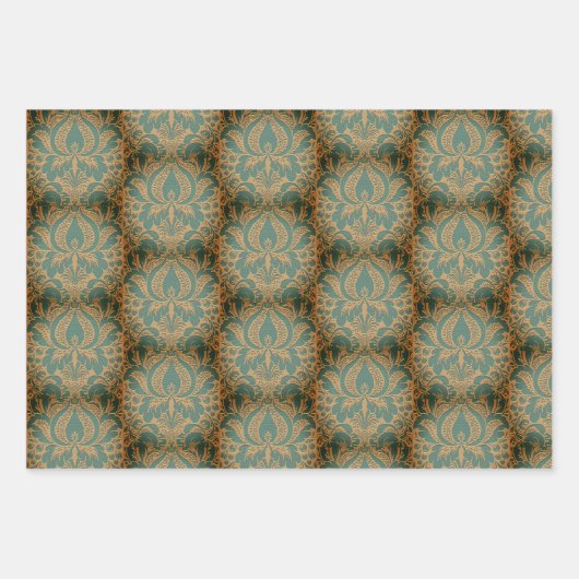 Elegant Damask Muttertag Geschenkpapier Set (Vorderseite 3)