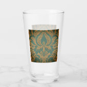 Elegant Damask Muttertag Glas (Rückseite)