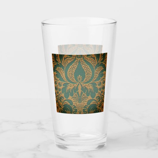 Elegant Damask Muttertag Glas (Vorderseite)