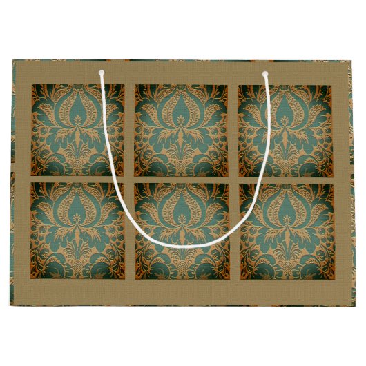 Elegant Damask Muttertag Große Geschenktüte (Vorderseite)