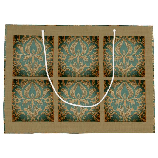 Elegant Damask Muttertag Große Geschenktüte (Rückseite)