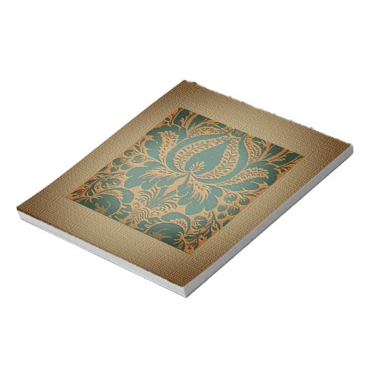 Elegant Damask Muttertag Notizblock (Rotiert)