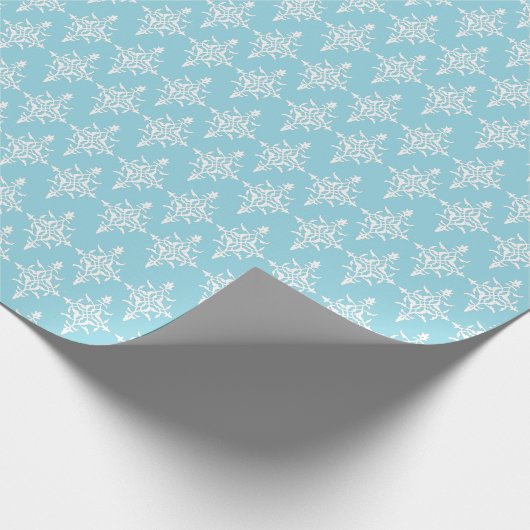 Elegant Damask Pattern Blue Baby Boy Geschenkpapier (Ecke)