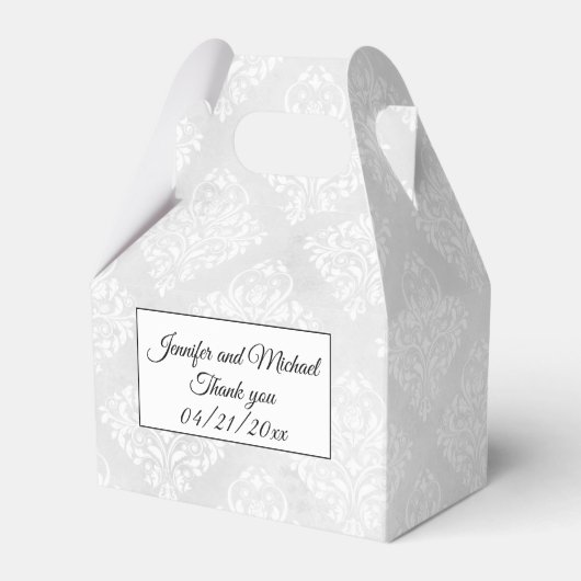 Elegant Damask personalize Names Wedding Geschenkschachtel (Vorderseite)