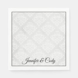 Elegant Damask personalize Names Wedding Serviette