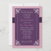 Elegant Damask Plum Wedding Einladungen (Rückseite)