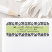Elegant Damask Return Address Label (sage) (Insitu)
