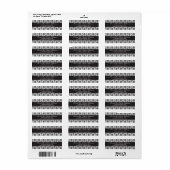Elegant Damask Return Address Label (schwarz) (Vorne)