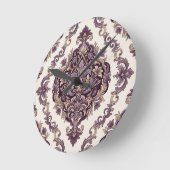 Elegant Damask Runde Wanduhr (Winkel)