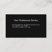 Elegant Damask Silver Pewter Chrome Metal Black Visitenkarte (Rückseite)