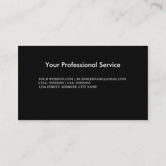 Elegant Damask Silver Pewter Chrome Metal Black Visitenkarte (Rückseite)