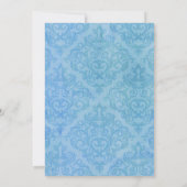 Elegant Damask Sky Blue Hydrangea Floral Wedding Einladung (Rückseite)