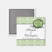 Elegant Damask Speichern des Datumsmagneten Magnet (Vorderseite/Rückseite)
