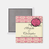 Elegant Damask Speichern des Datumsmagneten Magnet (Vorderseite/Rückseite)