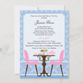 Elegant Damask Tea Party Einladung (Vorderseite)